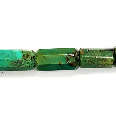 CHINESE TURQUOISE FACETED TUBE 9X15-10X22MM